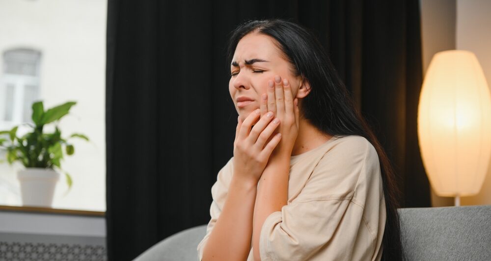 woman with mouth pain