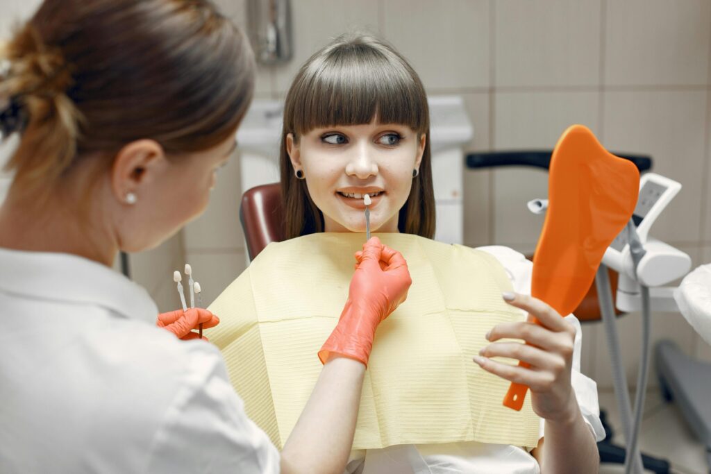 patient getting matched for veneers
